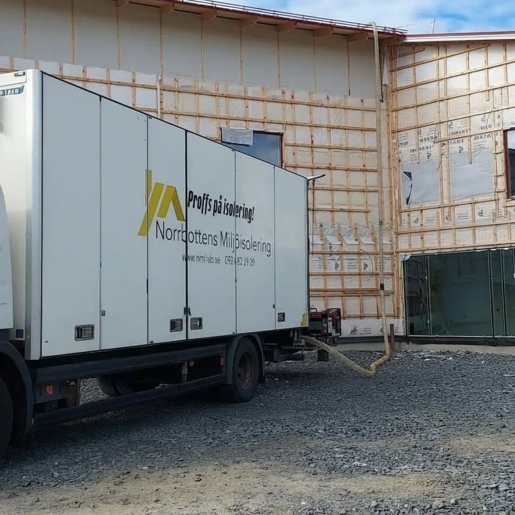 Installation av lösullsisolering på vind i Norrbotten